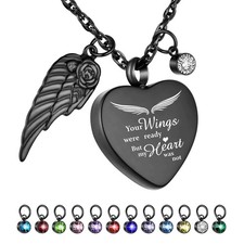 Heart Urn Necklace for Ashes Cremation Jewelry Stainless Steel Ashes Neckla - 01