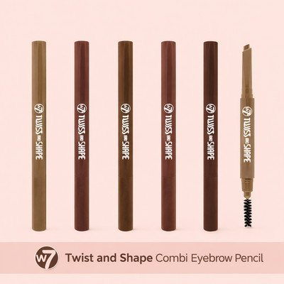 W7 Twist & Shape abgewinkelter Augenbrauenstift Liner weich - Twist Up Pinselkamm