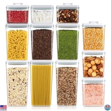 12-Piece Airtight Food Storage Container Set with Lids - 3.4Qt to 1.2Qt Sizes