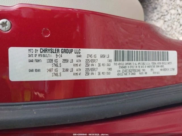 Chrysler Town & Country 2015 tablero de control de temperatura de aire acondicionado usado 655-02620 Foto 4 de 4