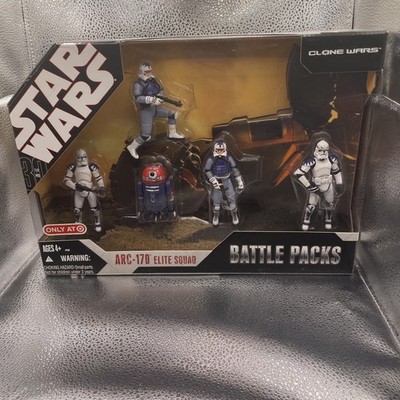 Star Wars Clone Wars Battle Packs ARC-170 Elite Squad Figures NOS