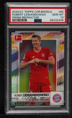 2020 Topps Chrome Bundesliga Prism Refractor 188/199 Robert Lewandowski #80 g6p