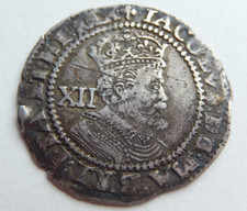 A925 - James I Silver Hammered Shilling. 1623-24 Lis Mintmark, Third Coinage