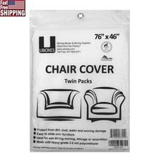 Clear Chair Covers 72x46 Inch 2 Pack Durable Plastic Protector Moving Storage US