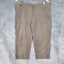 XCVI Wearables Pants Large Olive Green Capri Cropped Granola Girl Outdoor Casual