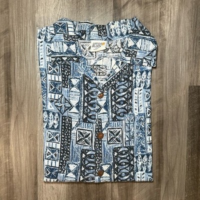 Water Blocks Vintage 90s Geo Short Sleeve Button Down - Large