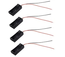 (Pack of 4 AAA Battery Holder, 2 X 1.5V AAA Battery Holder with Leads 