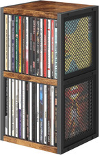 CD Holder Desk Rack Organizer, Wooden CD Storage Stand Holds up to 30 Cd Cases,