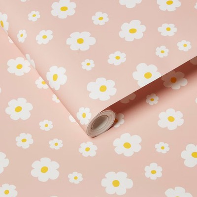 Pink Daisy Kids' Wallpaper - Pillowfort