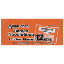 Maruchan Ramen Noodle Chicken Flavor Soup, 3 oz, 12 Count Shelf Stable Package