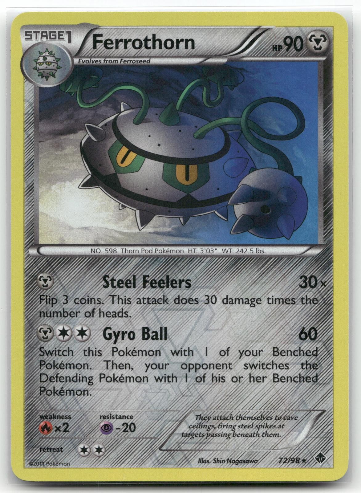 Ferrothorn 72/98 Emerging Powers Rare Reverse Holo Near Mint
