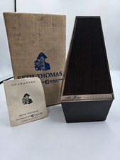 Vintg Seth Thomas Pyramid Metronome With Wood Finish Brass Accents Wind Up MCM