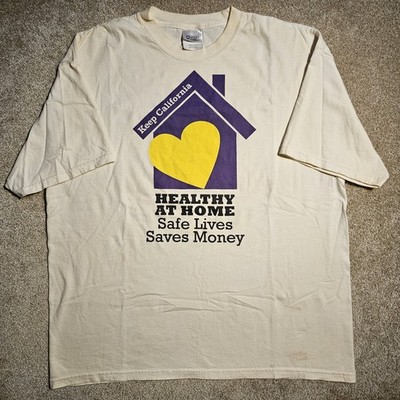 Vtg Y2k SEIU Long Term Care Workers Union Mens XL T-Shirt Skate Sleeze White Emo