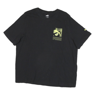 Puma Herren T-Shirt Schwarz Grafik 2XL Kurzarm Rundhals Sport Logo