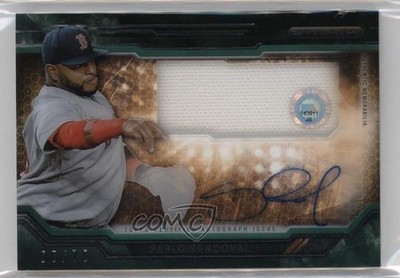2015 Topps Strata Clearly Authentic Relics Green 7/75 Pablo Sandoval Auto v7j