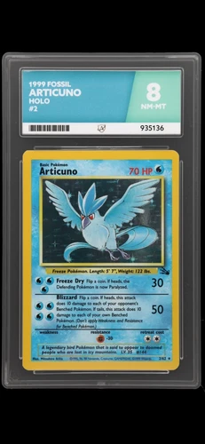 Articuno 1999 Fossil HOLO 2/62 ACE GRADED 8 NM-MT
