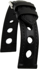 Cinturino Orologio Rally Racing in Pelle Nero 18Mm 20Mm 22Mm 24Mm Traforato Vint
