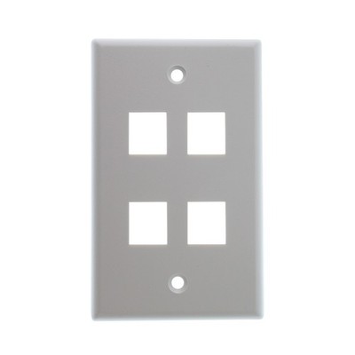 DYNACOM 10600-P4-WH 4-PORT CLASSIC SINGLE-GANG NETWORK WALL-PLATE, WHITE