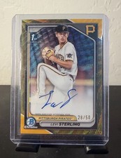 2024 Levi Sterling 1st Bowman Auto Gold Wave /50
