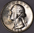1962 Washington Quarter; Type-B Proof Rev. FS-901; Original Choice BU; Scarce!