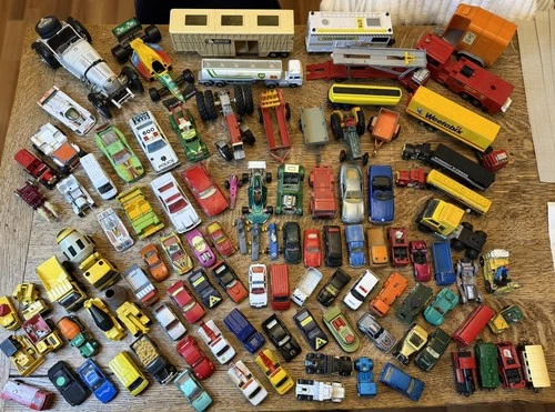 Large Vintage Diecast Car Job Lot Matchbox Corgi Cars Trucks 70s 80s 90s