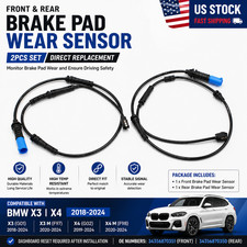 2PCS Front Rear Brake Pad Wear Sensor For 18-...