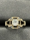 Vintage Sterling Silver White Blue Sapphire Ring Size 7 D21