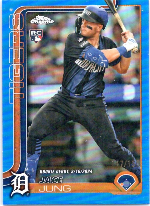 2025 Topps Chrome Update #USC121 Jace Jung Blue Refractors #/150