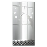 Wanduhr Aus Glas Glasuhr Im Hochformat Metall-Hintergrund WeißE Zeiger 30X60 Cm