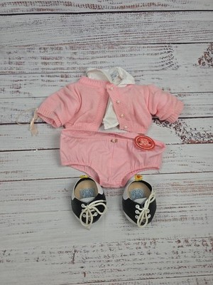 Build A Bear Poodle Pink Sweater W/ Faux Pearl, Blouse, Pink Panties, B&W Shoes 