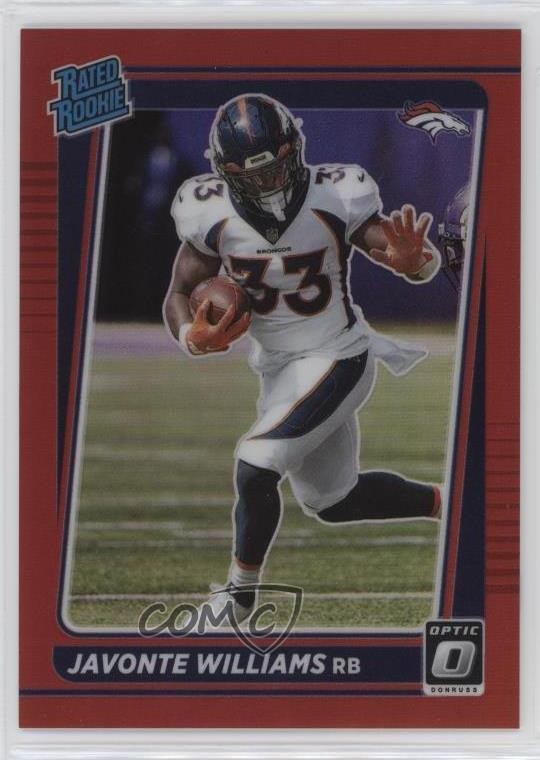 2021 Panini Donruss Optic Rated Rookie Red Prizm 2/99 Javonte Williams #215 xl7