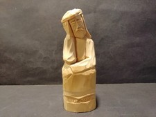 Kleine Holzfigur Nachdenklicher Christus Jesus handgeschnitzte Holzstatue 13 cm
