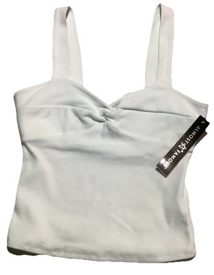 Women's  Juniors Almost Famous White  Cropped Top Large
