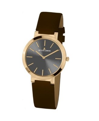 JACQUES LEMANS Women Analog Quartz Casual Watch Classic Dress Brown Dial Waterpr