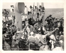 vTg 1928 King Neptune court Equator Cross ceremony Vintage Photograph