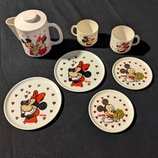 Vintage Mickey  Minnie Mouse 8 Piece Play Dish Set