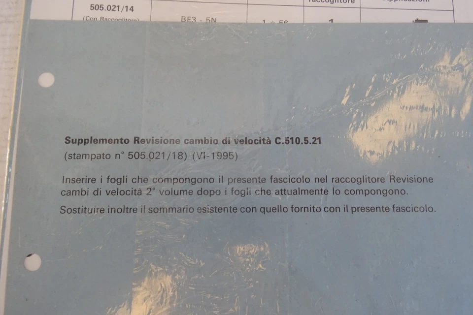supplemento al manuale officina Fiat revisione cambio di velocità C. 510.5.21 - Immagine 2 di 4