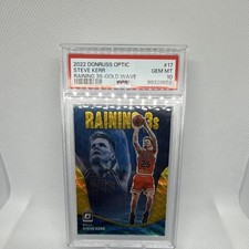2022-23 Panini Donruss Optic Steve Kerr #17 Raining 3s Gold Wave PSA 10 /10 POP1