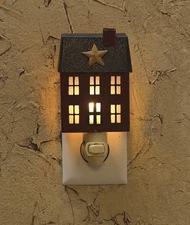 Primitive House Night Light Plug In Country Farmhouse