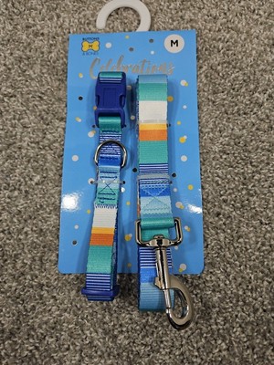 Buttons & Bones Celebrations Dog Collar & Leash Set, Medium 12-20 '' Neck 4'Leash