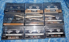 LOT SALE OF 9 TDK CASSETTES, SAX: 100 SA: 90