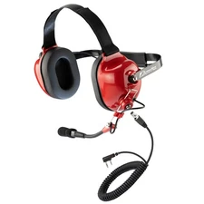 Racing Headset Red for Kenwood 2-Pin BaoFeng BTECH Radios with Noise Reduction