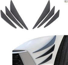 6 PCS Car Spoiler Canards Kit, Self-Adhesive Front Bumper Carbon Fiber Black