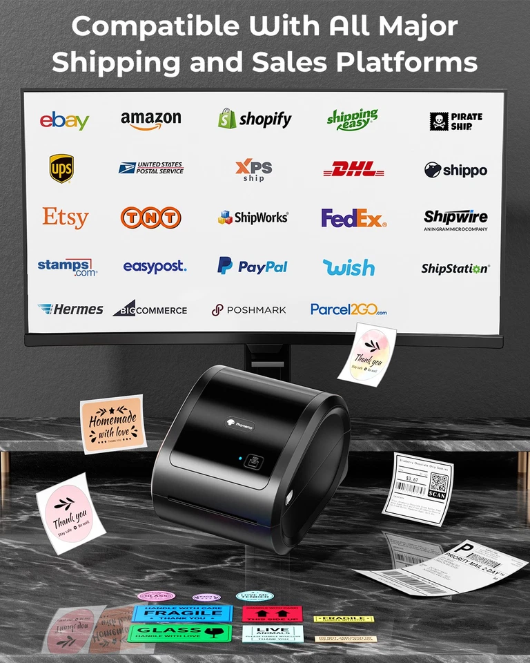 Phomemo Thermo Etikettendrucker 4x6 Versandetikettendrucker für DHL GLS Hermes - Bild 4 von 4