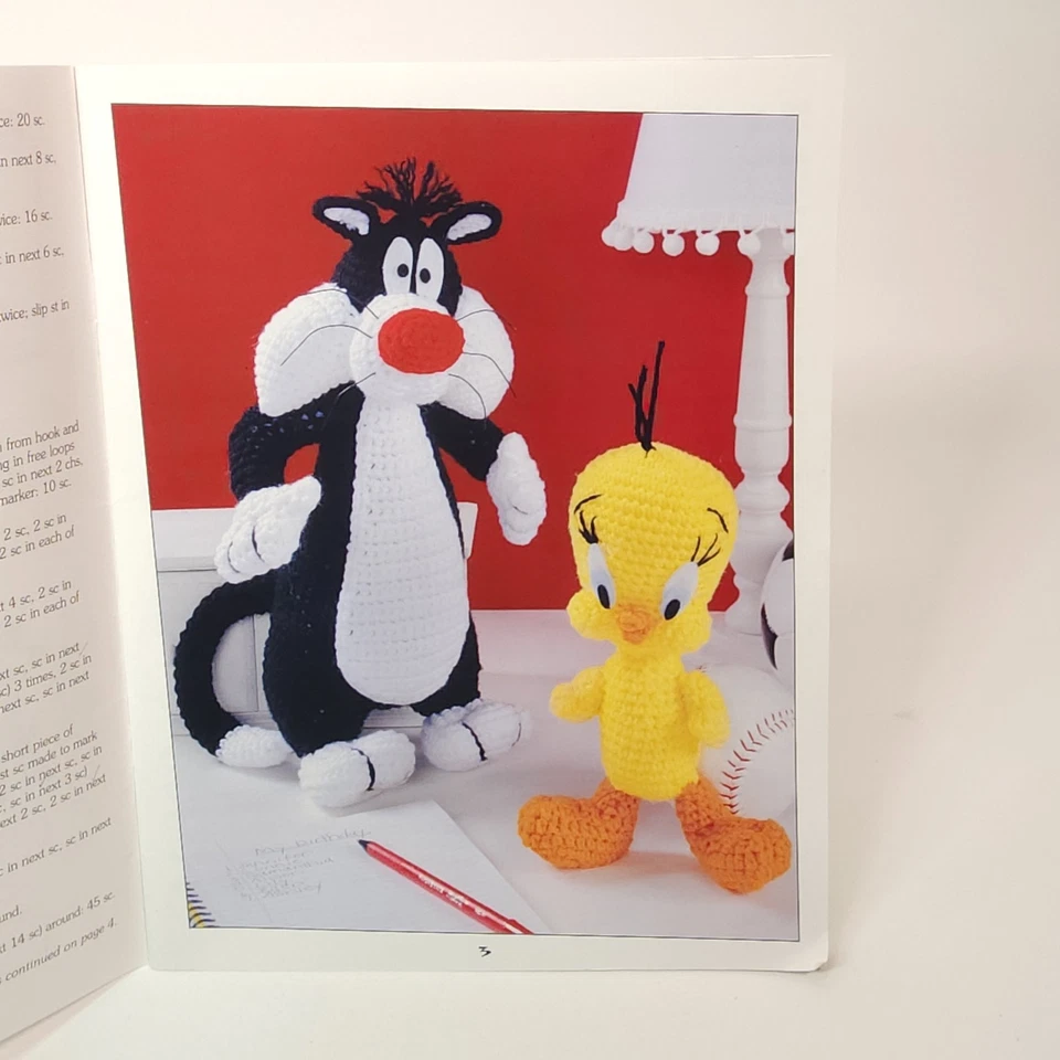 Looney Tunes Bugs and Pals Crochet Pattern Booklet Leisure Arts # 3646 Tweety - Image 3 of 4