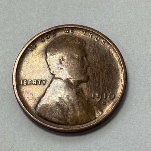1910-S 1C Lincoln Wheat Cent. VG+, BN color! KEY DATE Old US Penny