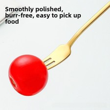 Long Handle Spoon and Fork Set with For LEAF Shape for Coffee and Dessert Use