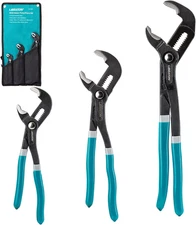 CR-V Steel Plumbing Pliers Set - Groove Joint & V-Jaw Tongue & Groove Pliers, Pi