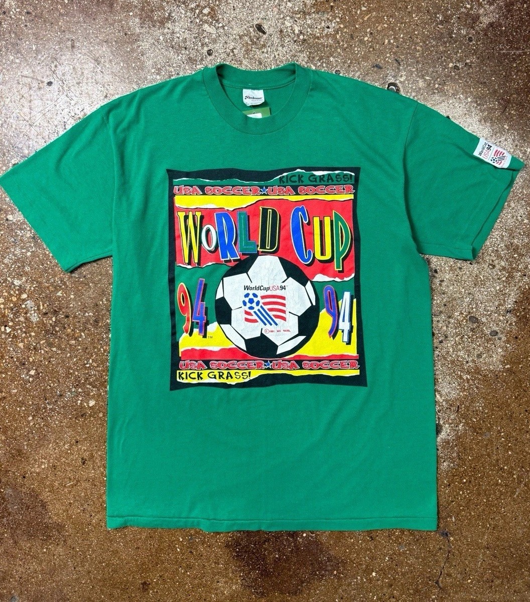 WORLDCUP 1994 Tシャツ ワールドカップ 総柄プリント 90s Vintage 90s World Cup Soccer T Shirt Men's XL Team USA Single