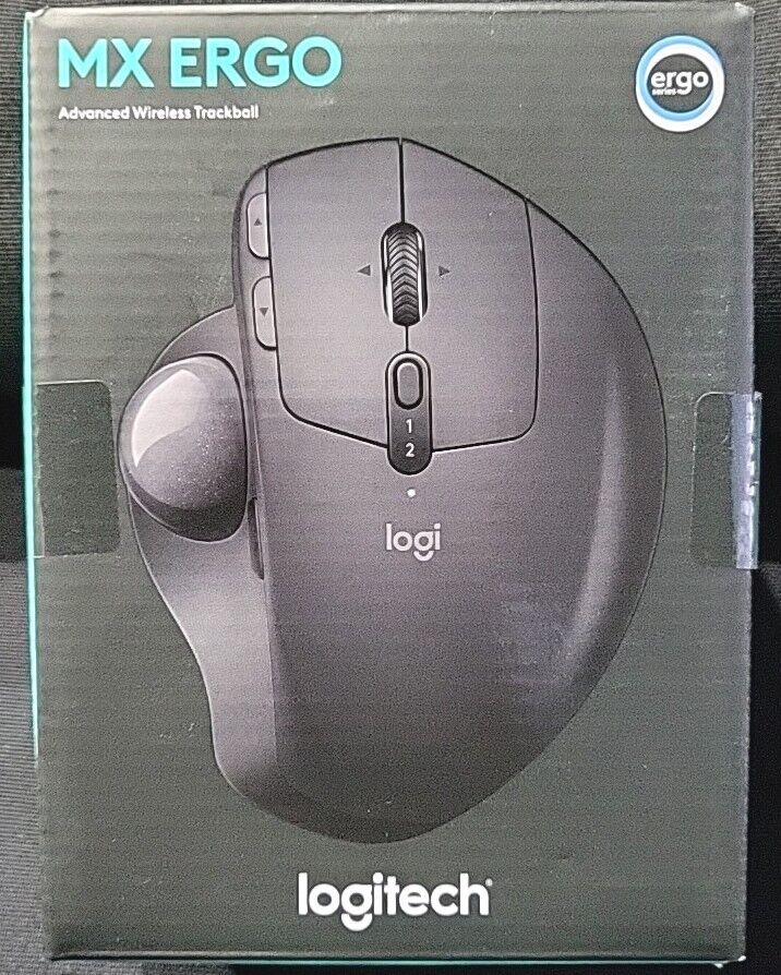 Logitech 910-005180 MX Ergo Advanced Trackball Trackball Mouse - Black